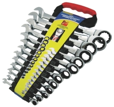 AUZGRIP - 13 PC COMBINATION RATCHET SPANNER SET CRV. SAE 